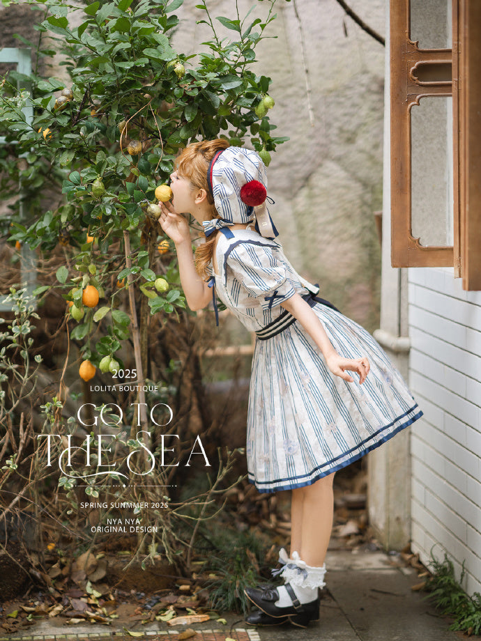 【受注予約5/13まで】Go To the Sea 刺繍ワンピース・ショート丈