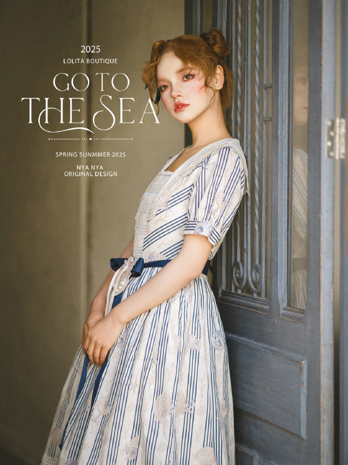 【受注予約5/13まで】Go To the Sea 刺繍ワンピース・ロング丈