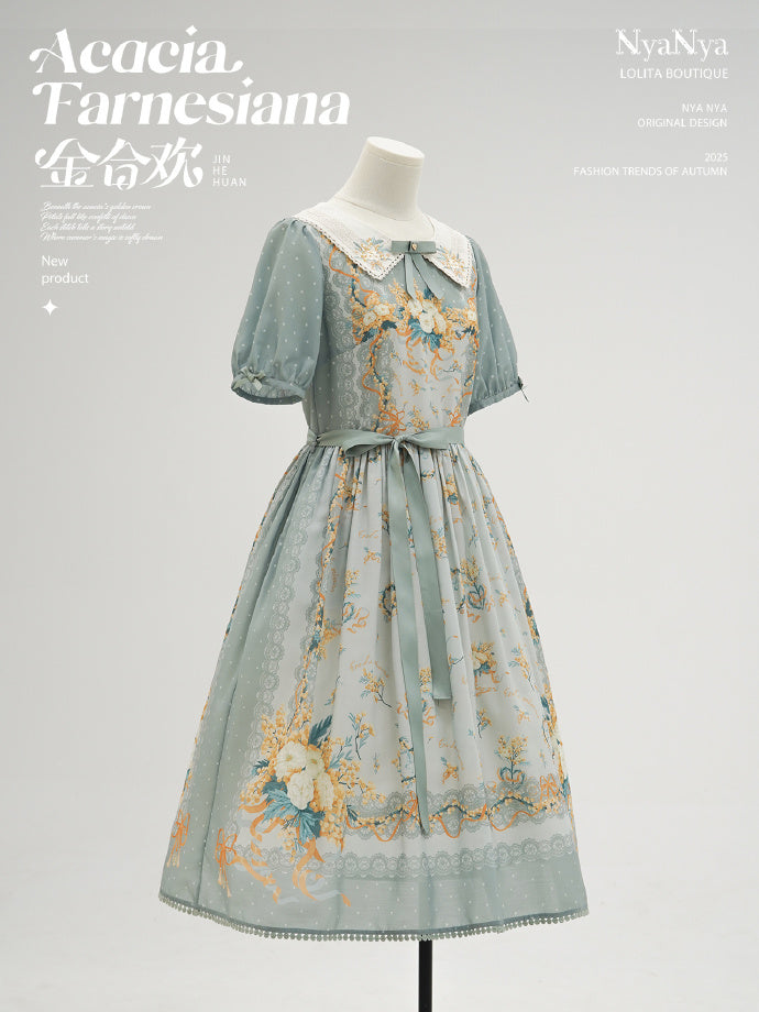 【受注予約8/20まで】Acacia Farnesiana プリントワンピース