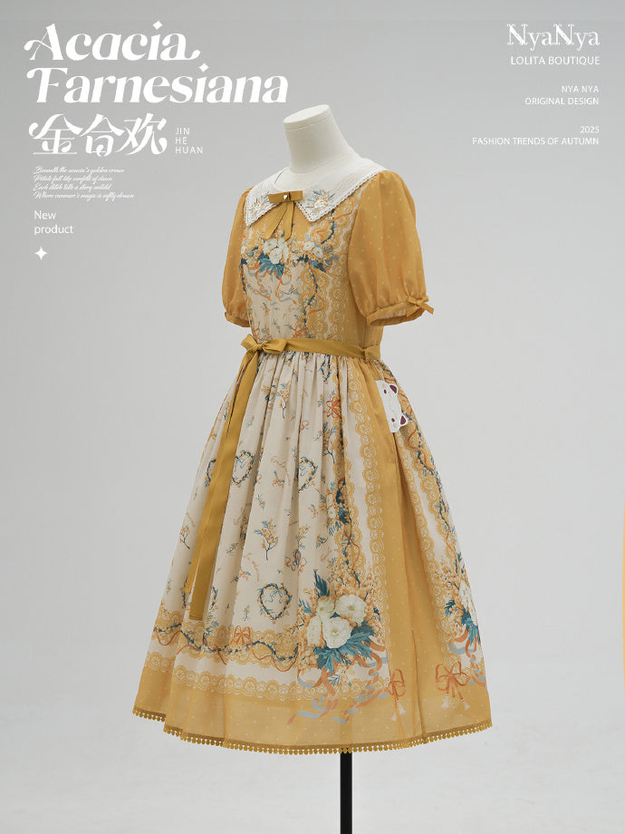 【受注予約8/20まで】Acacia Farnesiana プリントワンピース