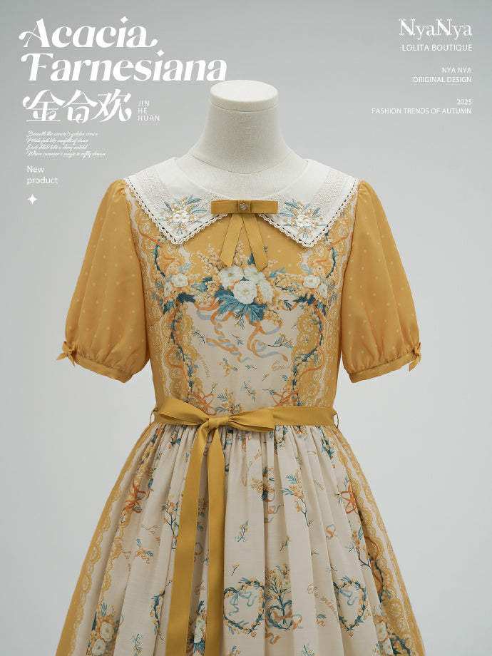 【受注予約8/20まで】Acacia Farnesiana プリントワンピース