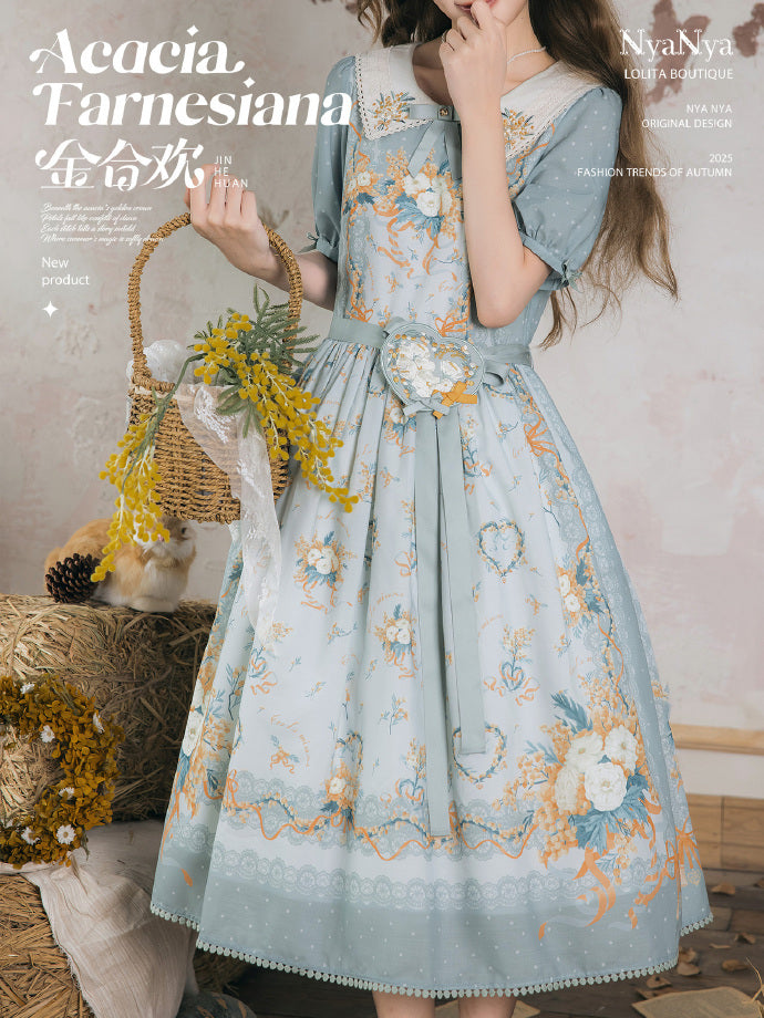 【受注予約8/20まで】Acacia Farnesiana プリントワンピース