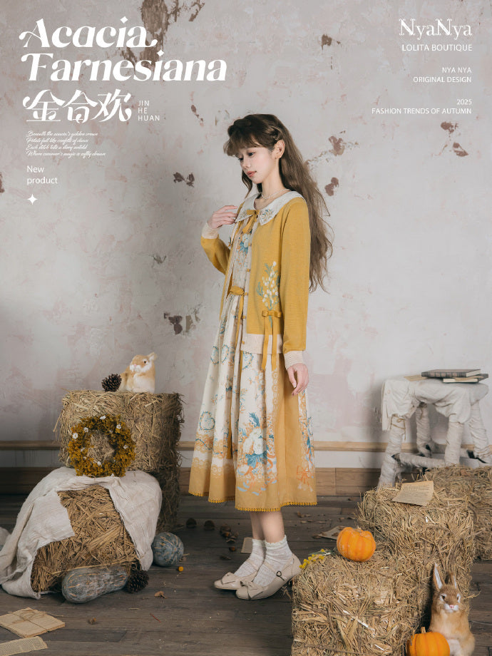 【受注予約8/20まで】Acacia Farnesiana プリントワンピース