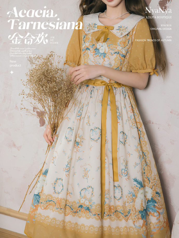 【受注予約8/20まで】Acacia Farnesiana プリントワンピース