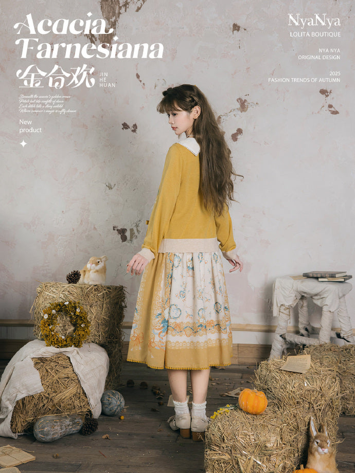 【受注予約8/20まで】Acacia Farnesiana プリントワンピース