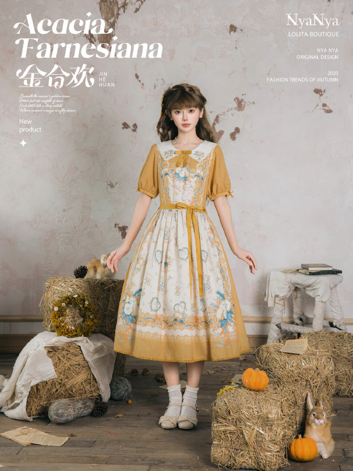 【受注予約8/20まで】Acacia Farnesiana プリントワンピース