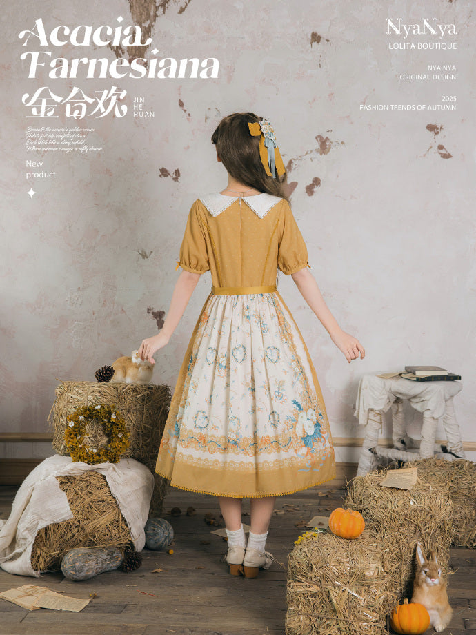 【受注予約8/20まで】Acacia Farnesiana プリントワンピース