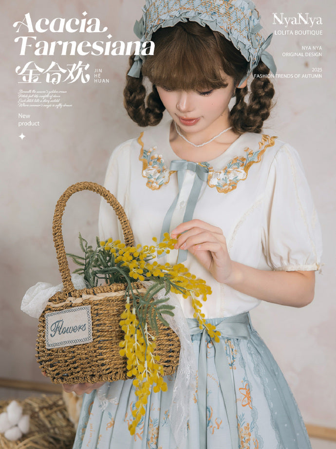 【受注予約8/20まで】Acacia Farnesiana 刺繍ブラウス