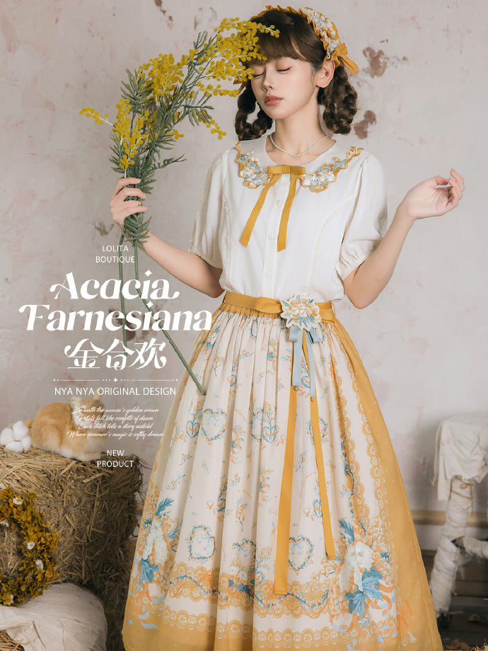 【受注予約8/20まで】Acacia Farnesiana 刺繍ブラウス