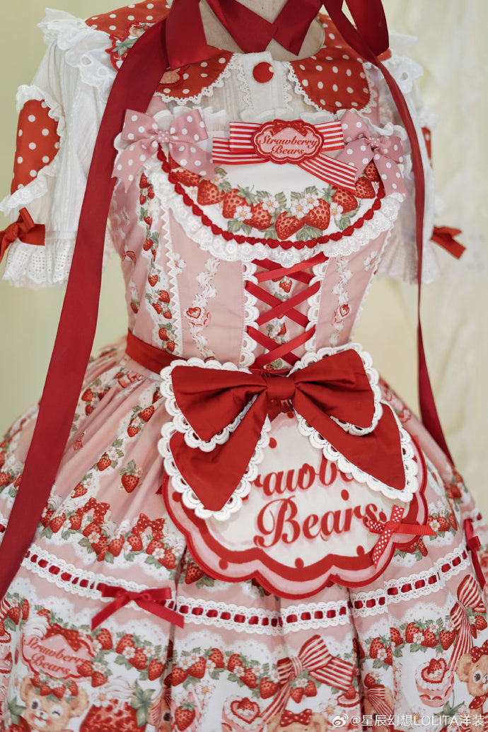 Bear Strawberry Garden ジャンパースカート3点セット