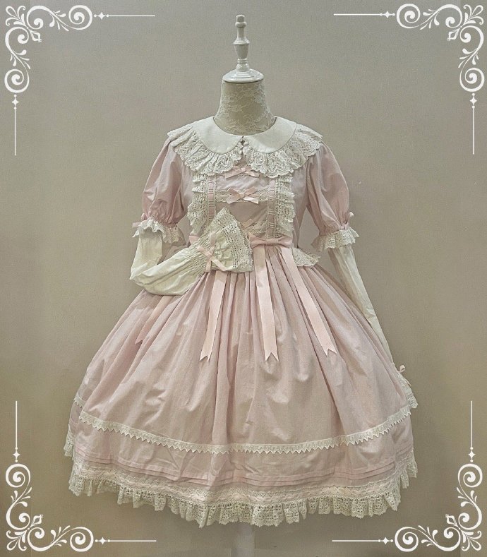 【受注予約5/21まで】Laura's Doll 付け袖付ワンピース・全5色