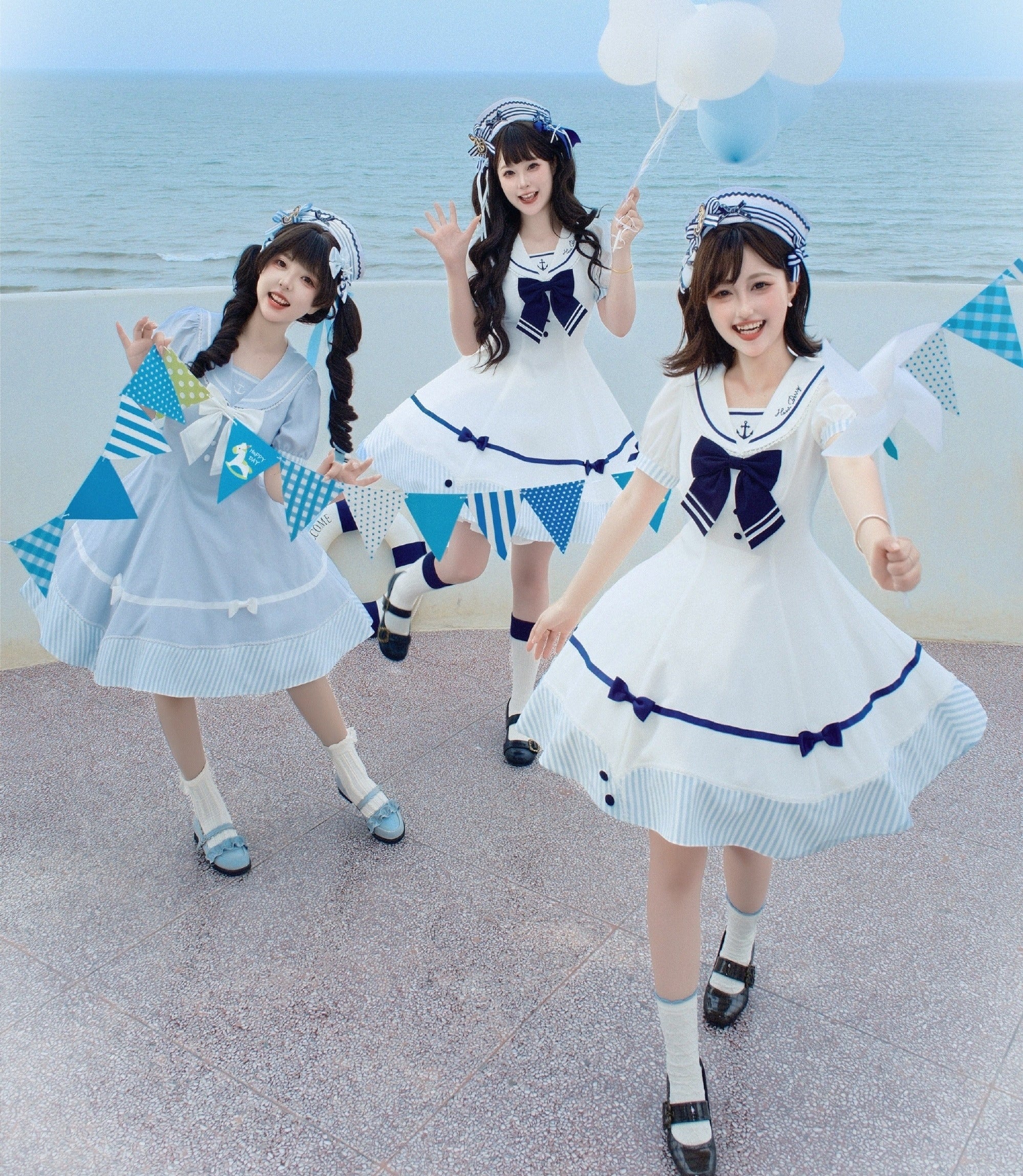 【受注予約7/30まで】Blue Sky Marine セーラーワンピース