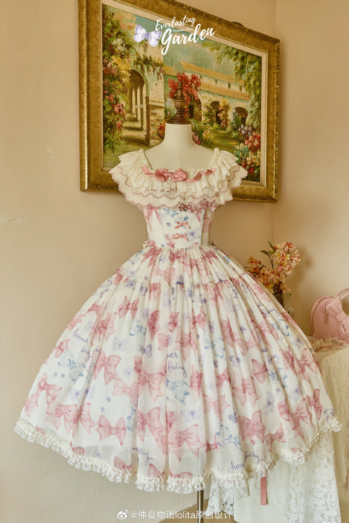 [Pre-orders available until 2/10] Ribbon Eternal Garden lace square neck dress