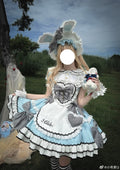 【受注予約6/22まで】ハートエプロンのアリス風ワンピース・ブルー