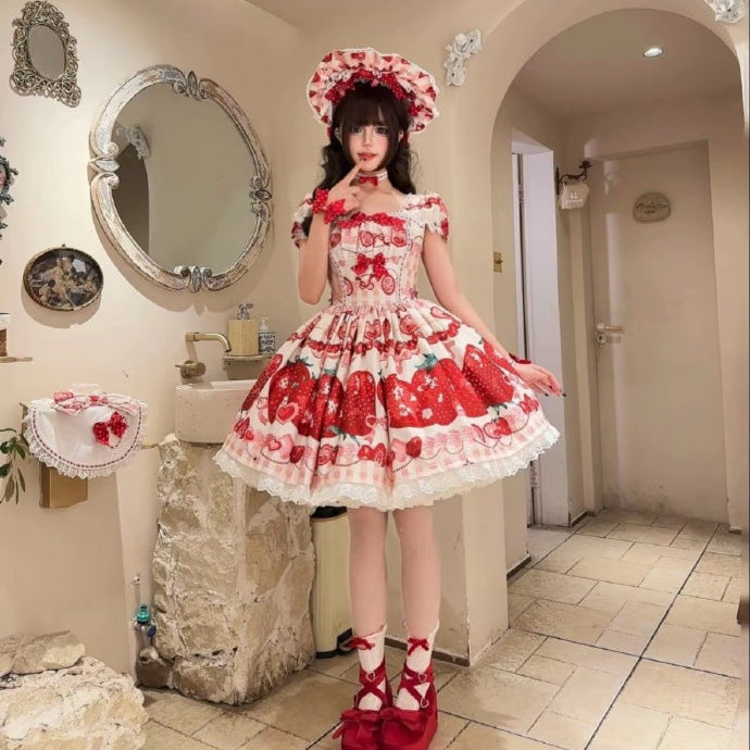 [Pre-orders available until 3/16] Dream to Strawberry Print Dress