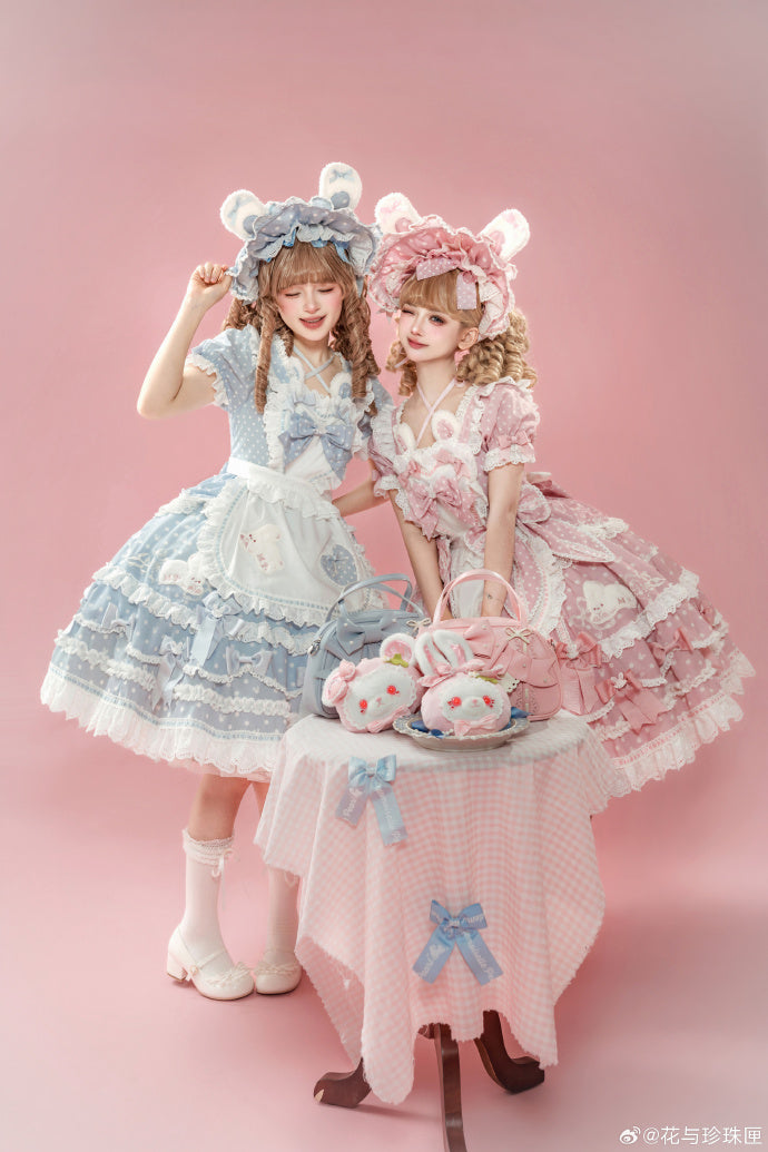 【受注予約6/11まで】Bow Rabbit 水玉ラグジュアリーワンピース