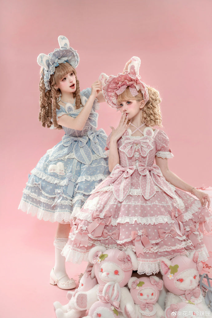 【受注予約6/11まで】Bow Rabbit 水玉ラグジュアリーワンピース