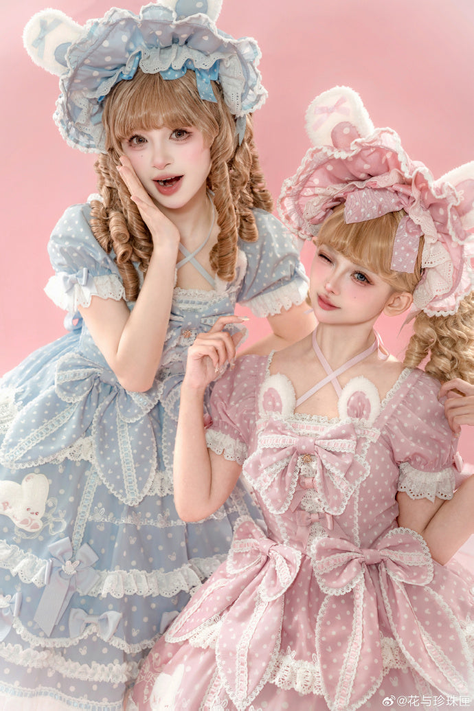 【受注予約6/11まで】Bow Rabbit 水玉ラグジュアリーワンピース