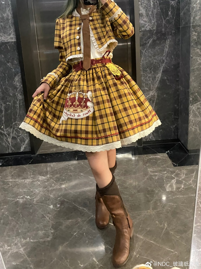 [Pre-orders available until 10/29] Thistle Crown Checkered Mini Skirt