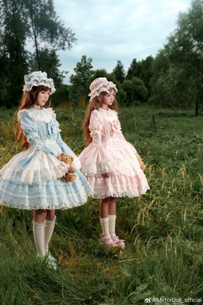 【再販・受注予約12/8まで】Alice in the Mirror レースとリボンのドレス・ピンク