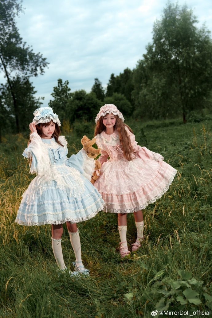 【再販・受注予約12/8まで】Alice in the Mirror レースとリボンのドレス・ピンク