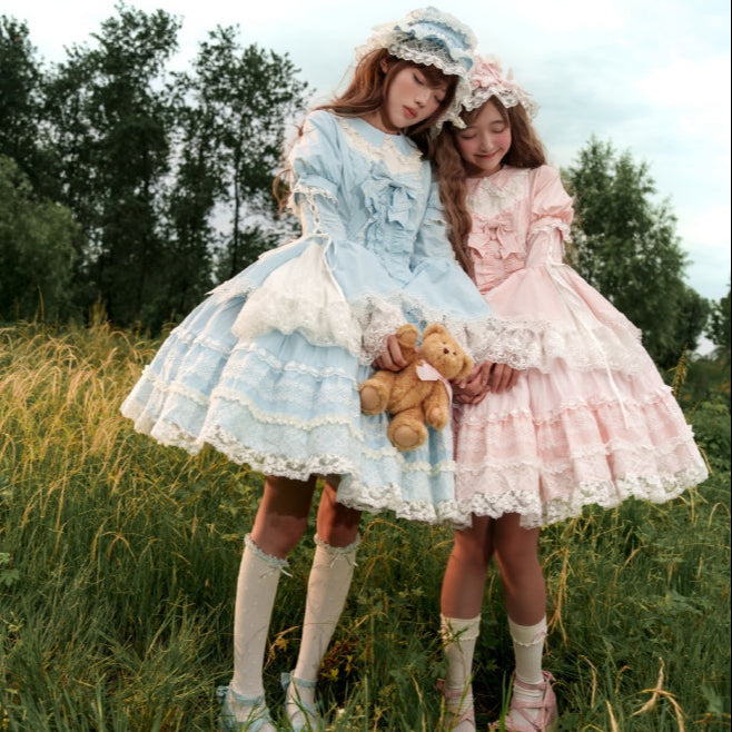 【再販・受注予約12/8まで】Alice in the Mirror レースとリボンのドレス・ピンク