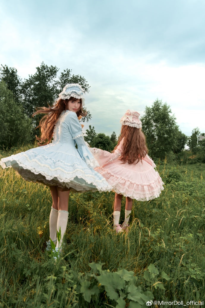 【再販・受注予約12/8まで】Alice in the Mirror レースとリボンのドレス・ピンク