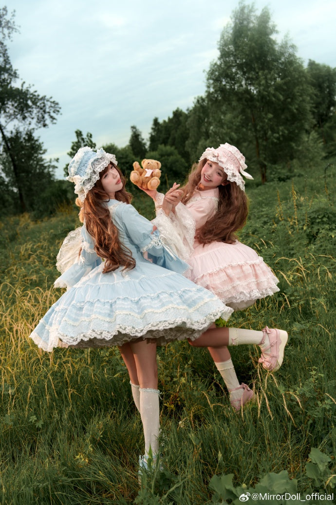 【再販・受注予約12/8まで】Alice in the Mirror レースとリボンのドレス・ピンク