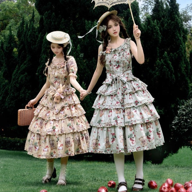 Camellia Berry Sleeveless Setup - Short Length