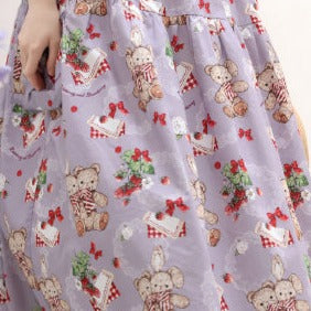 Camellia Berry Short Sleeve Set, Long Length