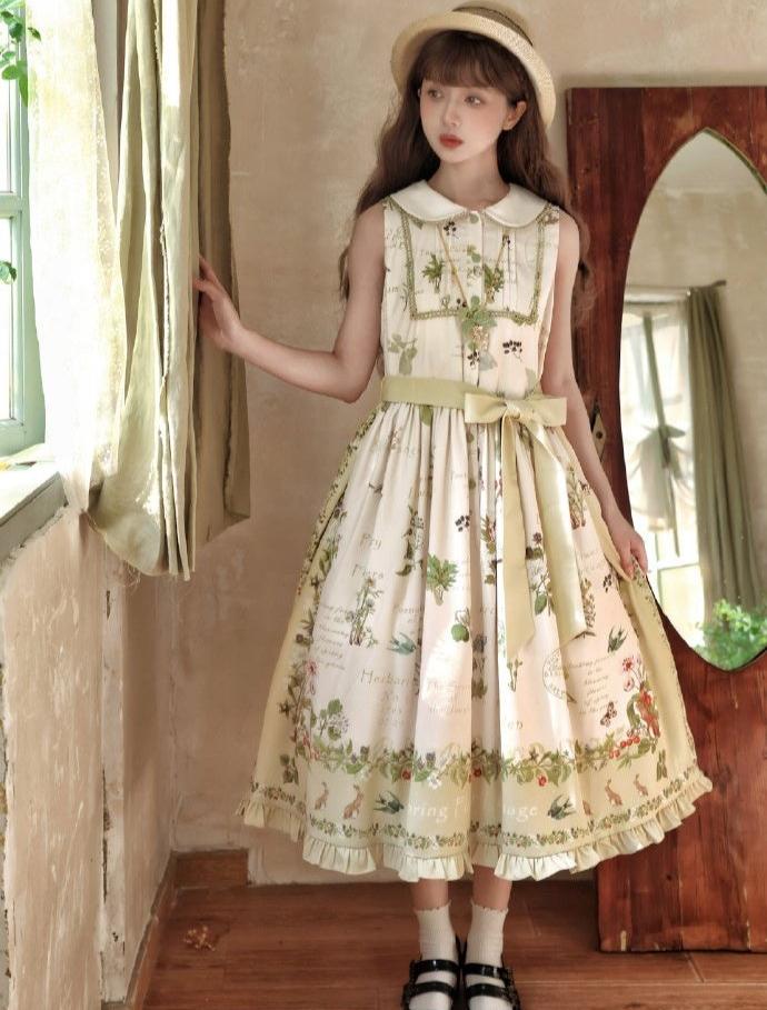 [Pre-orders available until 10/13] Secret Garden Green Floral Jumper Skirt