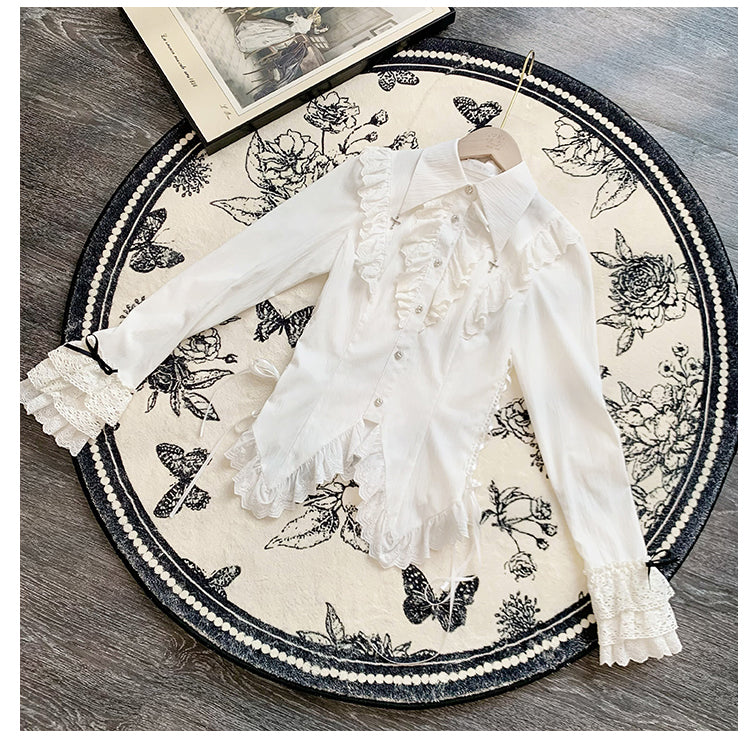 十字架付ジャボタイブラウス