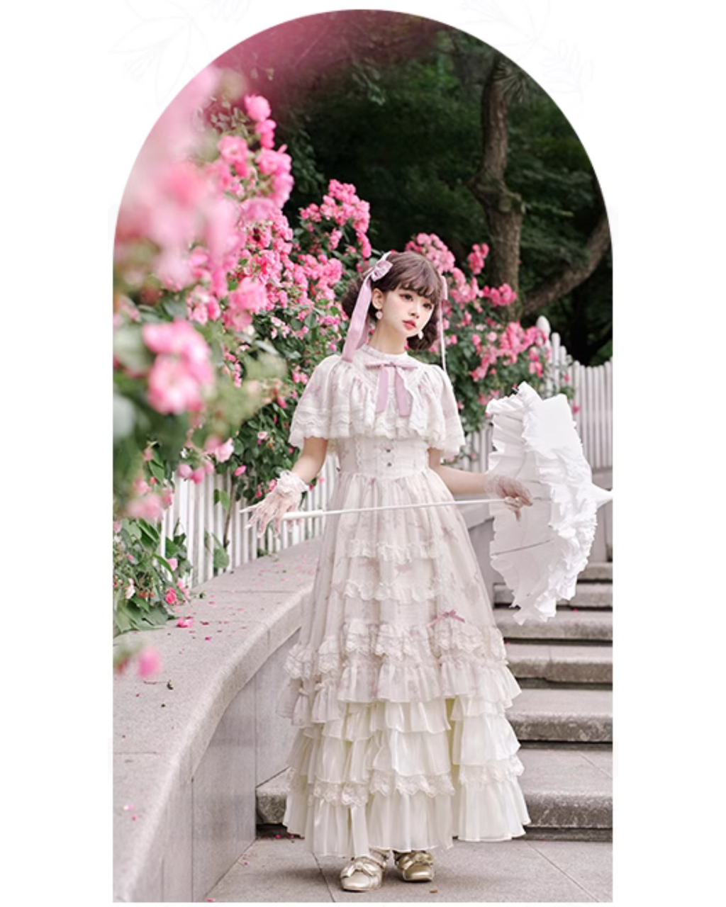 Edwardian quadruple ribbon dress