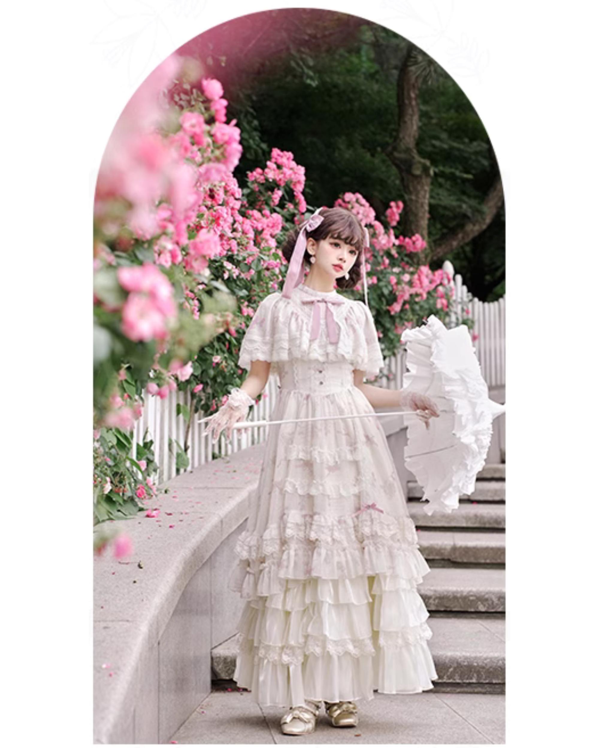 Edwardian quadruple ribbon dress