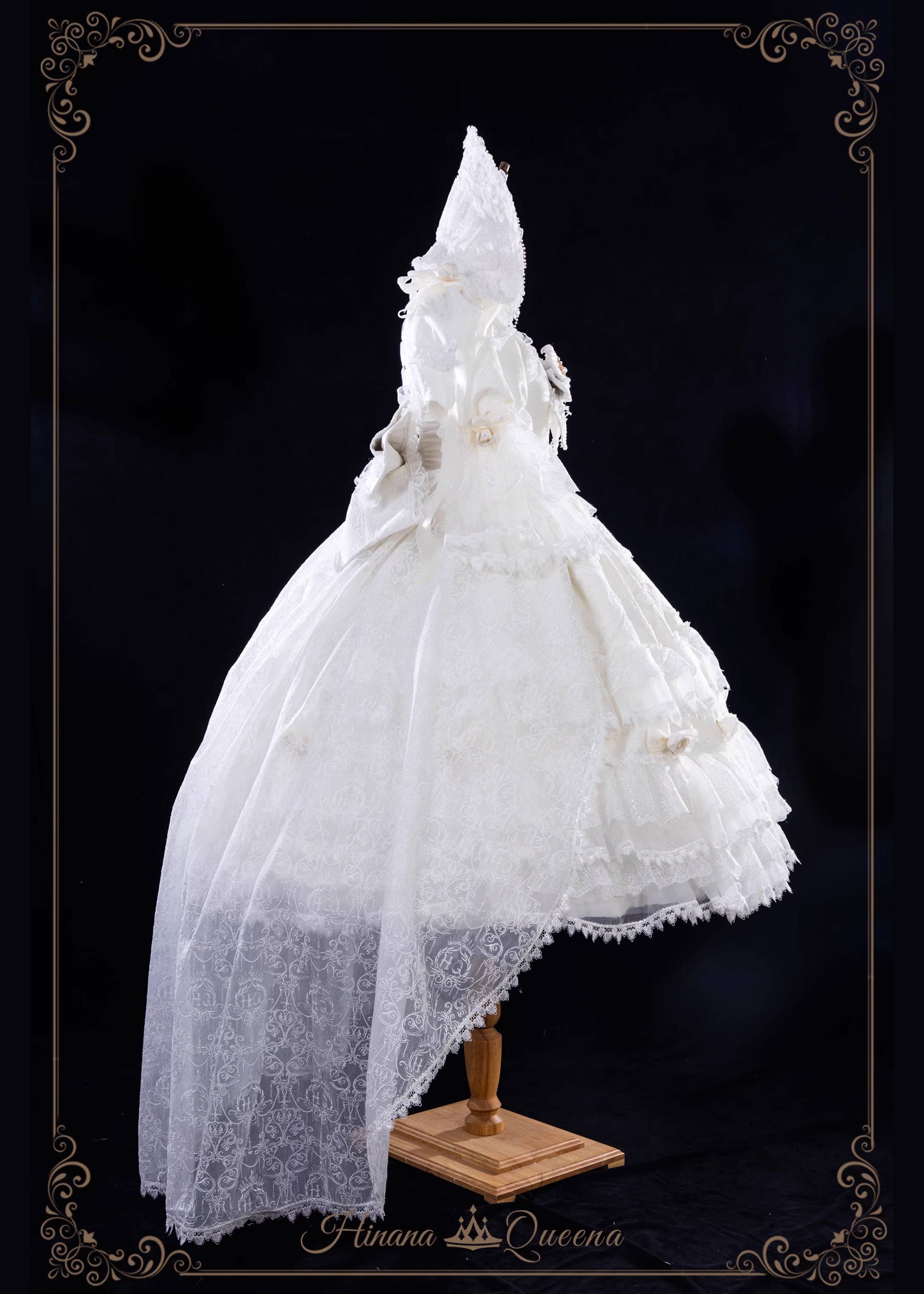 White Rose 3-tiered ruffle princess sleeve dress (single item/full set)