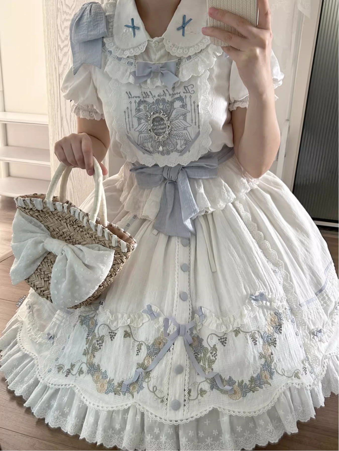 Mysterious Embroidery コットン2wayノースリーブトップス