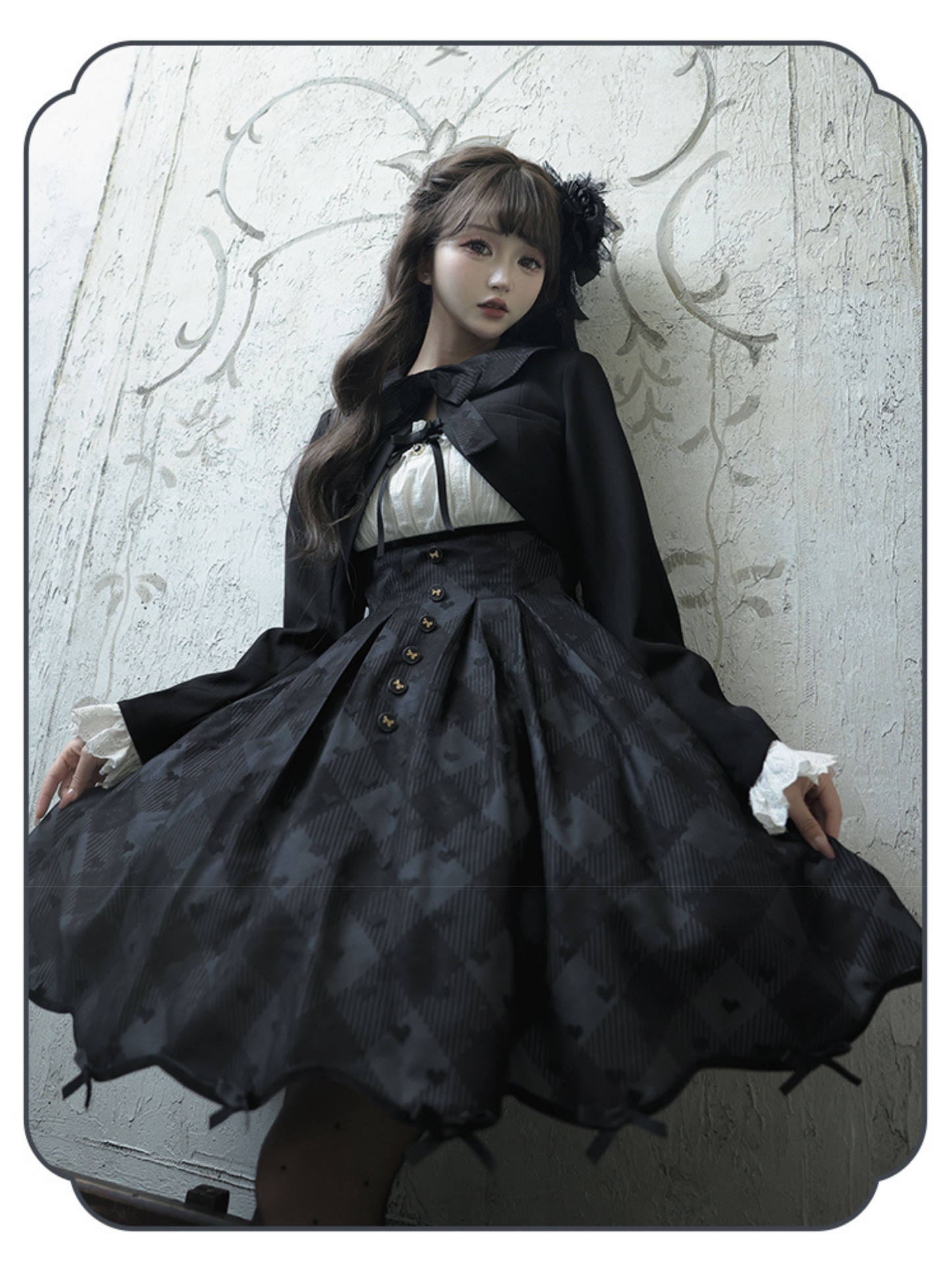 Silent Heart チェック柄ショート丈ジャンパースカートとジャケット