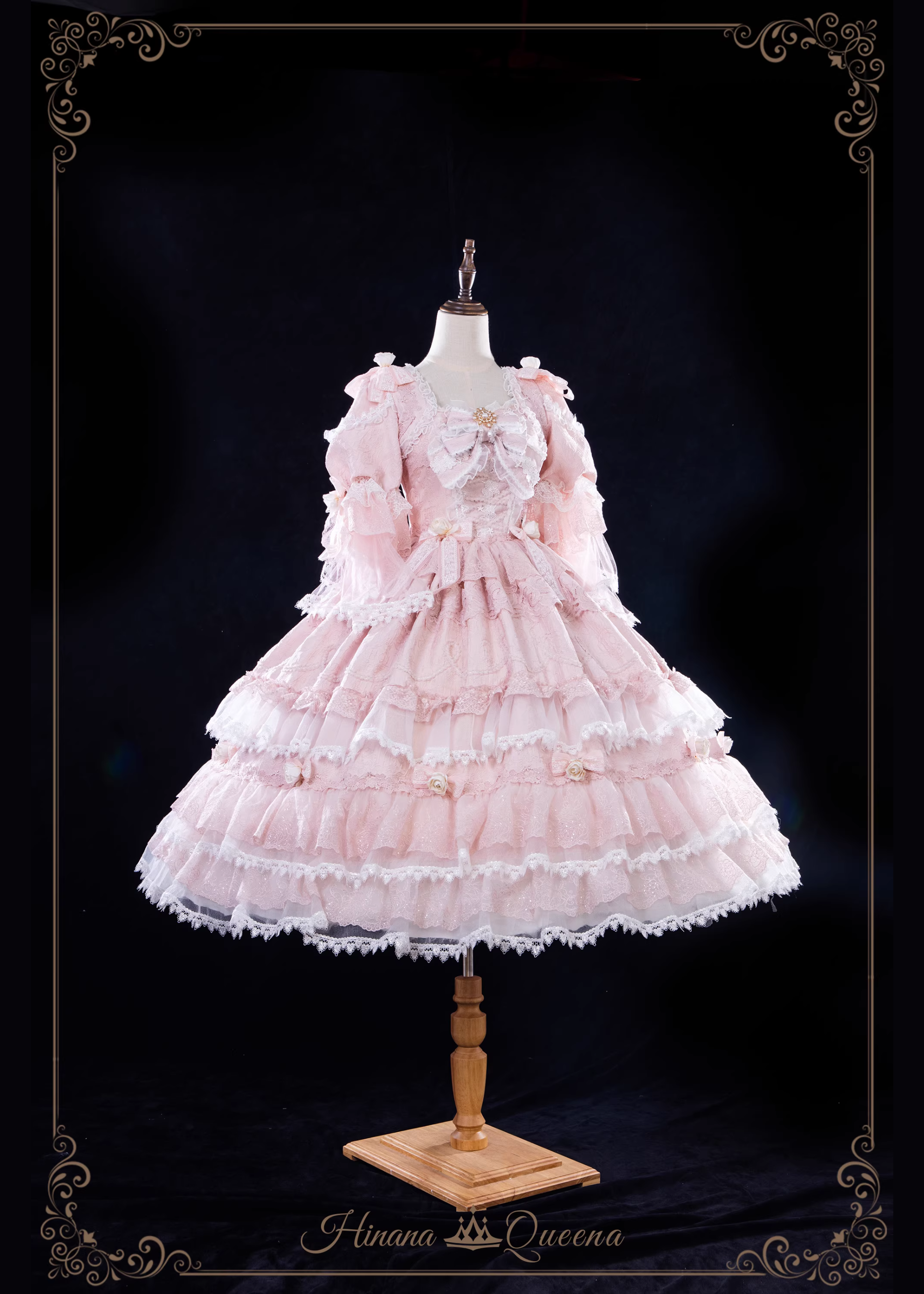 White Rose 3-tiered ruffle princess sleeve dress (single item/full set)