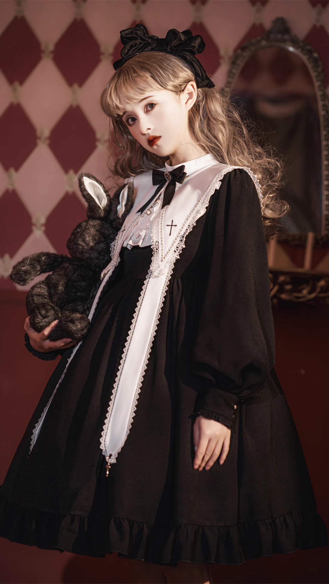 Cross Contract Sister style long sleeve dress with attached collar