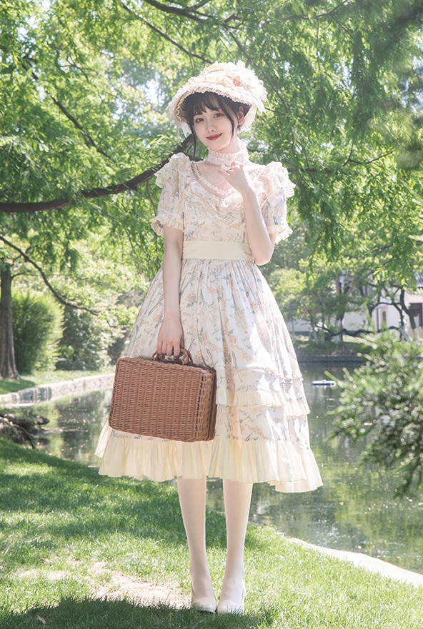 Cherry pattern Edward short-sleeved dress