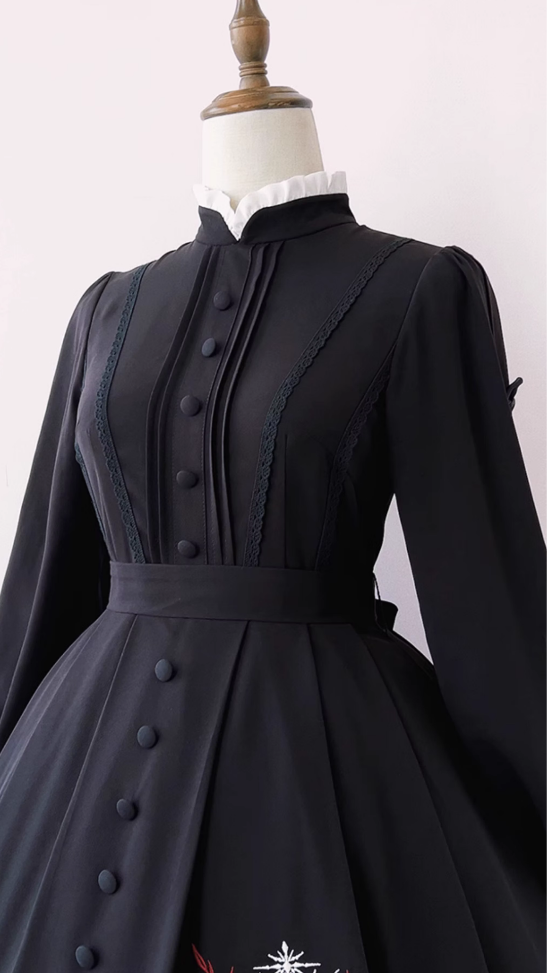 Dark night nun gothic long sleeve dress
