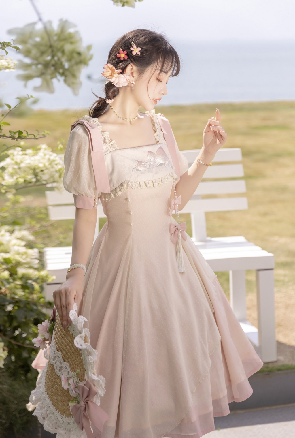 Little Peach Sweet Fairy Short Sleeve Dress