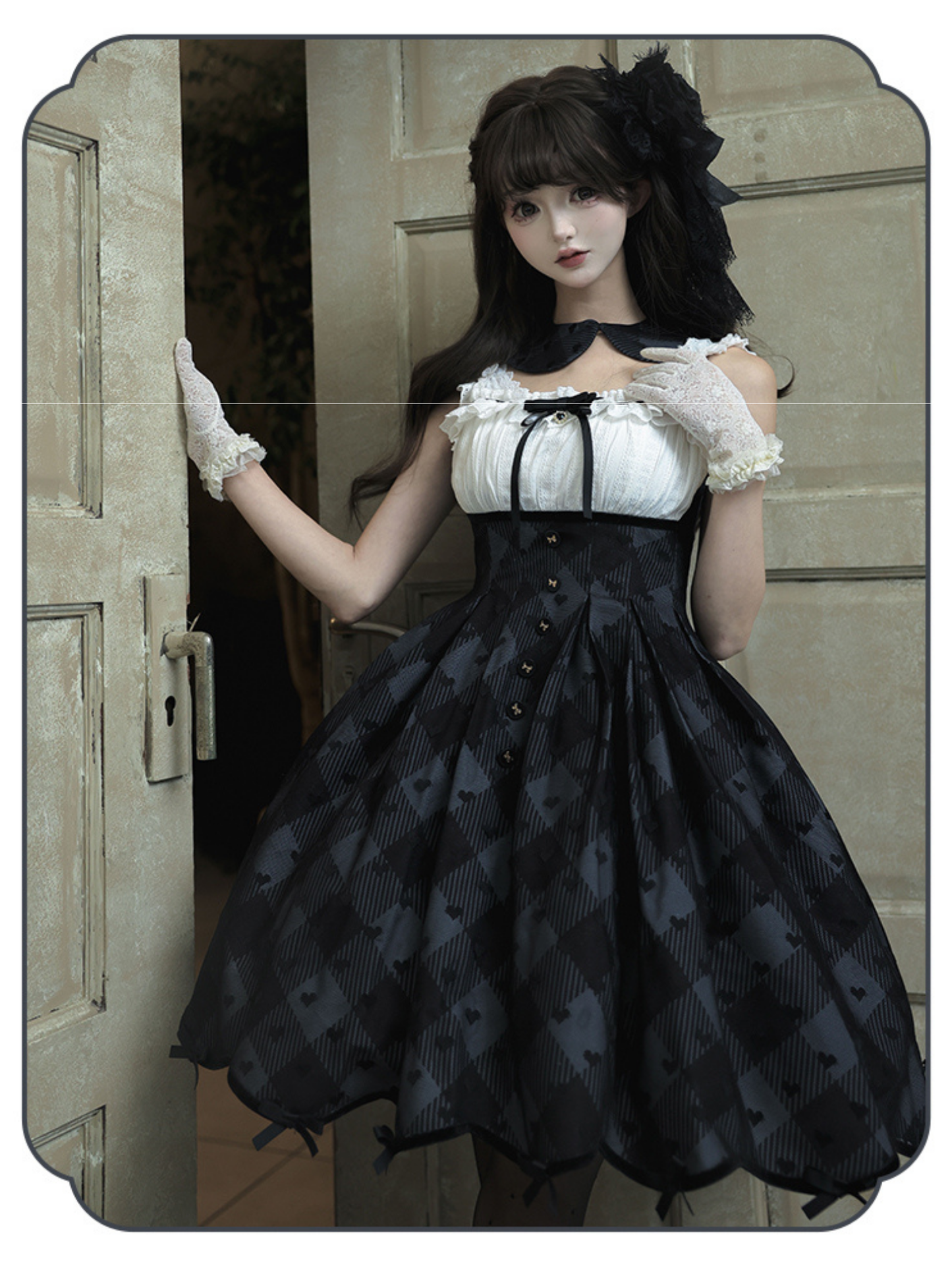 Silent Heart チェック柄ショート丈ジャンパースカートとジャケット