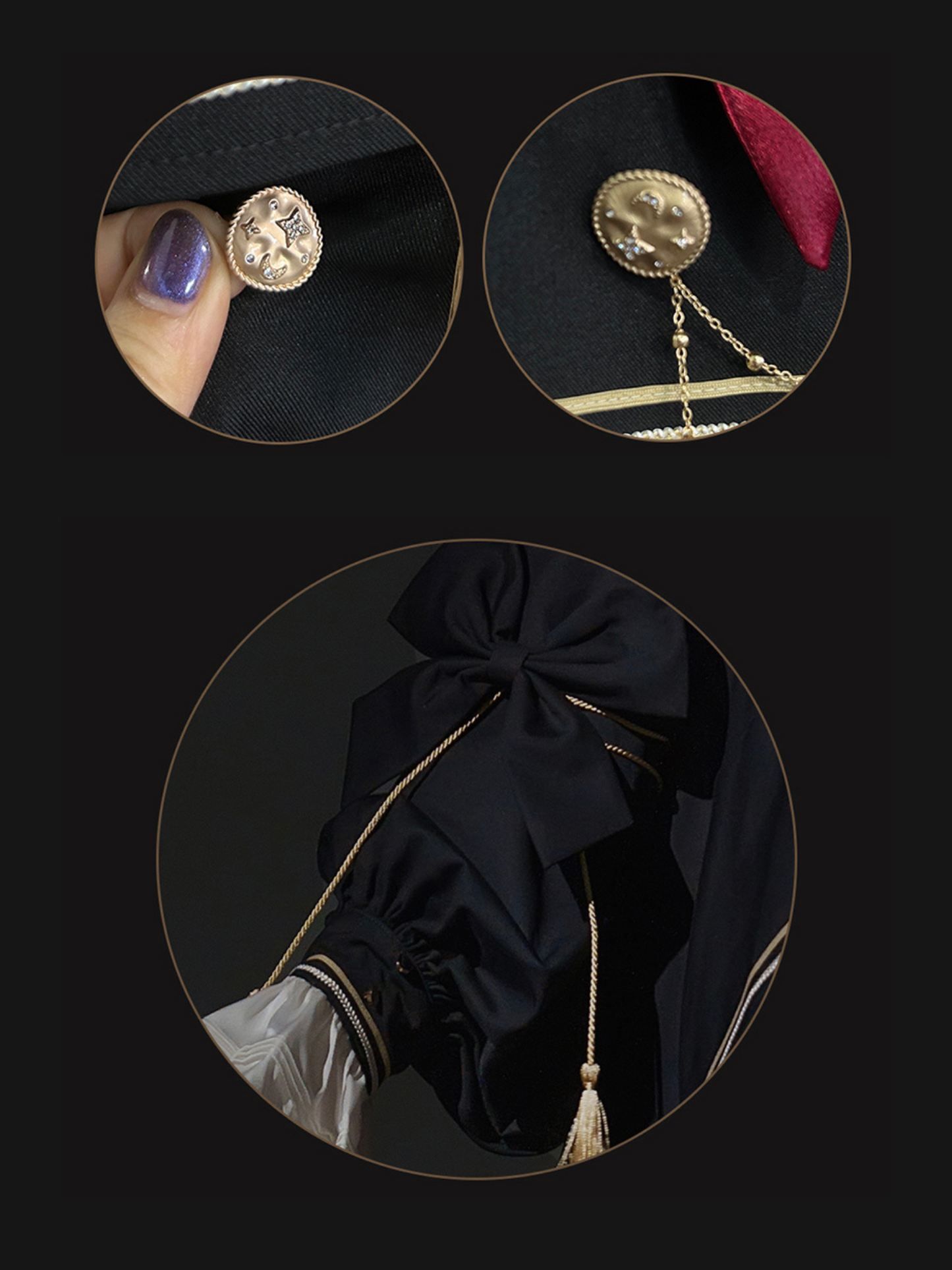 Starry Moon セーラー襟トップスとショートパンツセット