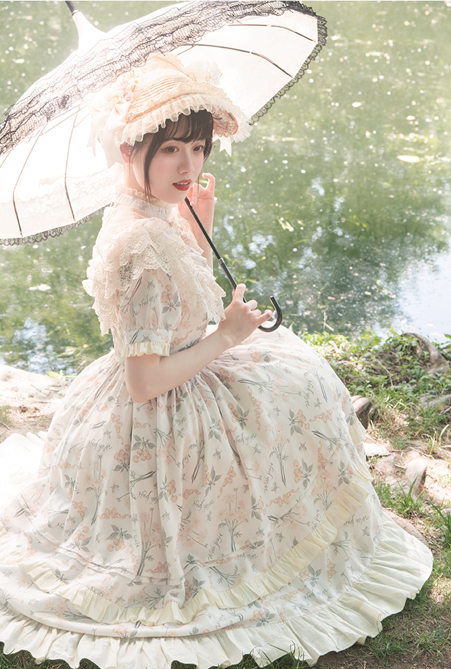 Cherry pattern Edward short-sleeved dress