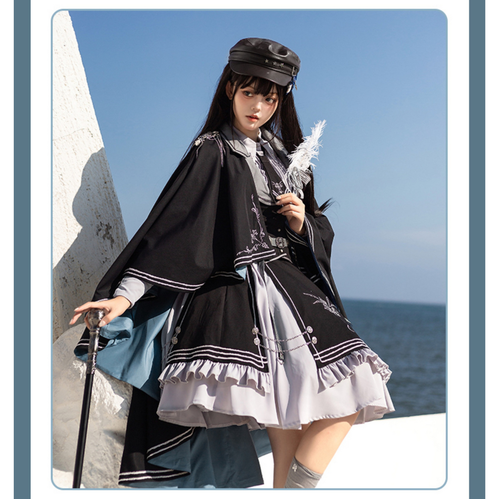 [Pre-order] Dark Night Contract Military Lolita Skirt Set