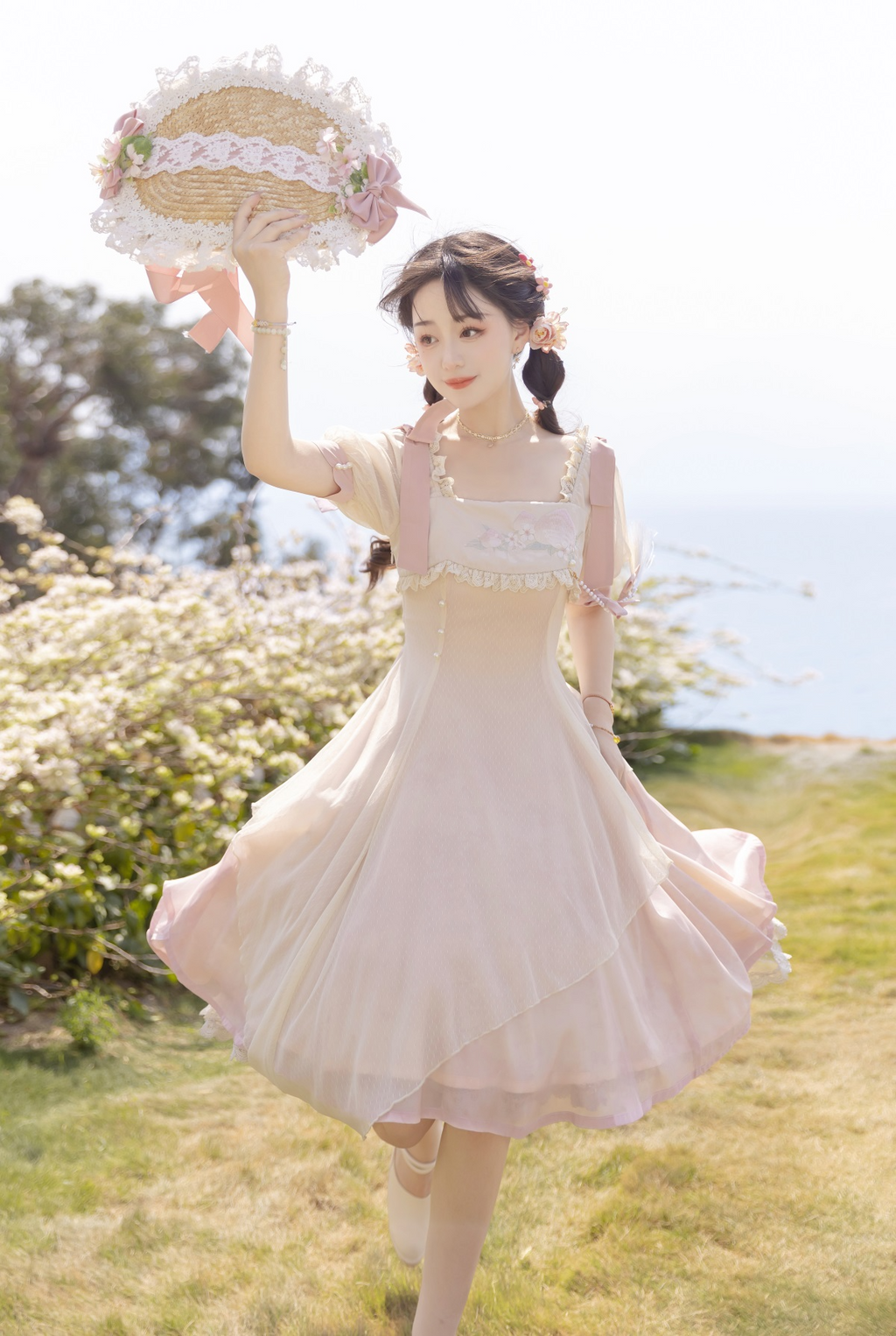 Little Peach Sweet Fairy Short Sleeve Dress