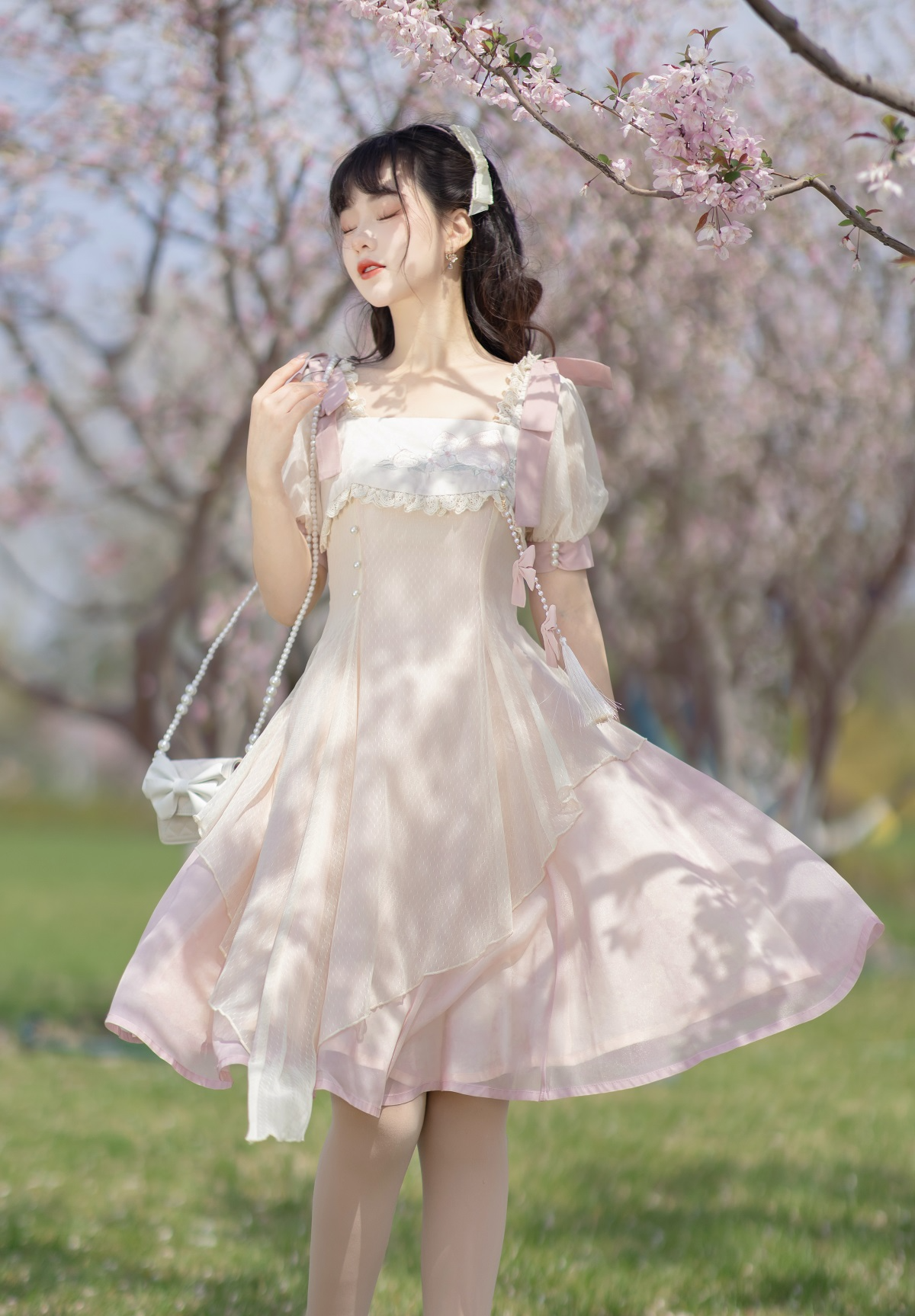 Little Peach Sweet Fairy Short Sleeve Dress