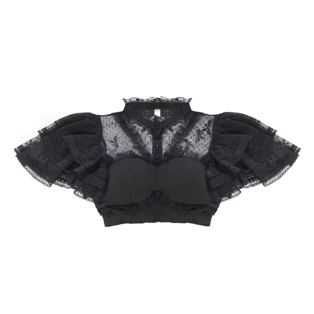 Dark Fairy Layered Frill Jumper Skirt and Blouse