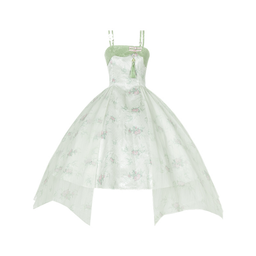 Sasatake Double Strap Flower Jumper Skirt